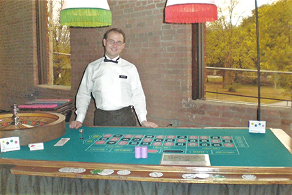 Dennis Wilson, owner of Elite Casino Productions, during an event at the Event Loft in Columbus, IN